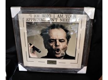 Framed Jack Nicholson Portrait, Quote With Signature Plaque