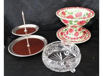 Assorted Eclectic Serving Pieces  4 Pieces
