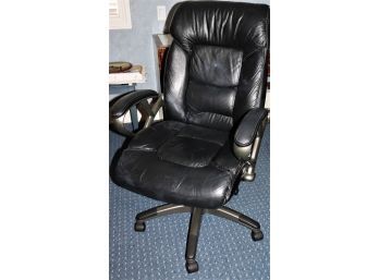 Black Bonded Leather Adjustable Height Executive Chair
