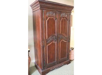 Traditional Wood Armoire With 5 Interior Shelves
