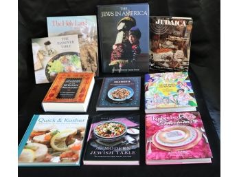 9 Hard Cover & 1 Soft Cover Book About Jewish Culture & Food