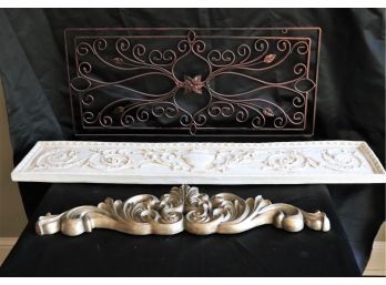 Assorted Tuscan Inspired Decorative Wall Plaques  Wrought Iron & Resin