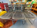 Set Of 6 Vintage Chrome & Lucite Dining Chairs