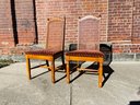 Pair Of Vintage Caned Back Accent Chairs