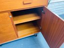 Vintage Danish Modern Teak Roll Top Desk )