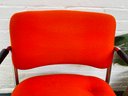 1980s Steelcase Vibrant Orange And Chrome Chair (See Details)