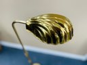 Vintage Brass Clam Shell Adjustable Floor Lamp