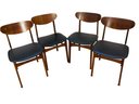 1970s Vintage MCM Set Of 4 Wood Dining Chairs
