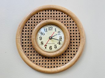Vintage Caned Plastic Wall Clock
