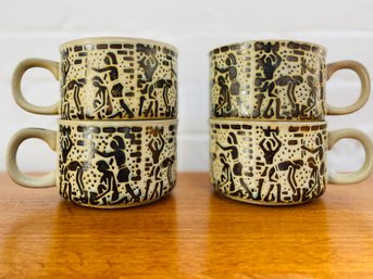 Vintage Egyptian Stoneware Soup Crocks (Set Of 4)