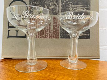 Bride & Groom Champagne Toasting Glasses