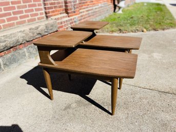 1970s Vintage Pair Of 2 Tier End Tables