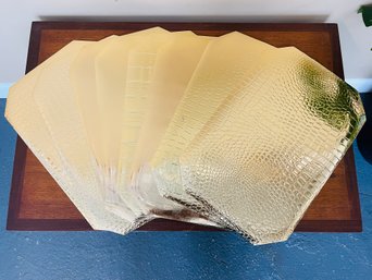 Set Of 8 Shiny Gold 1990s Placemats