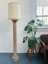 Tall Vintage Stucco Style Heavy Floor Lamp