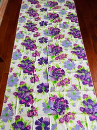 1960s Vibrant Purple And Pink Flower Fabric