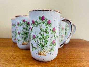Vintage Field Daisy Mugs Set Of 6