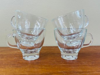 Set Of 4 Glass Espresso Cups