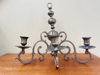 Vintage Heavy Brass Candle Scone (See Details)