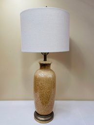 1960s Tall Ceramic Speckled Table Lamp & Shade