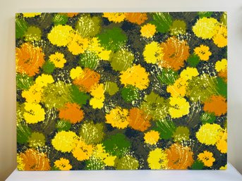 LARGE Vintage Vibrant 1970s Stretched Fabric Screen Print Wall Art (30' X 40')