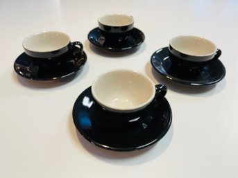 Black Ceramic Esspresso Mugs & Saucers