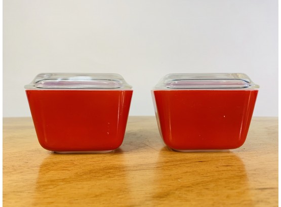 Vintage Red Pyrex With Lids