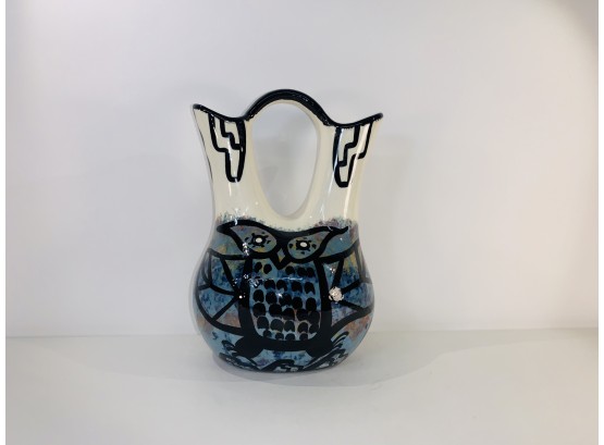 1979 Southwestern 2 Spout Pottery Vase USA