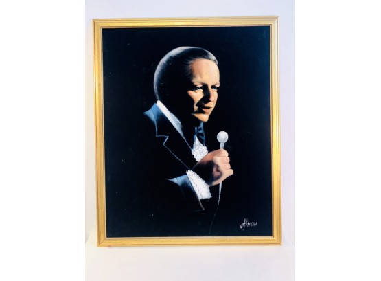 Vintage Frank Sinatra 'blue Eyes' Large Velvet Painting Signed Alivera