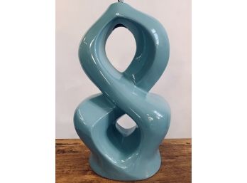 Post Modern Baby Blue Large Ceramic 'Figure 8' Lamp