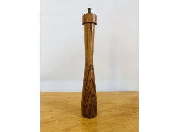 Mid Century Modern Tall Wood Pepper Grinder (Italy)