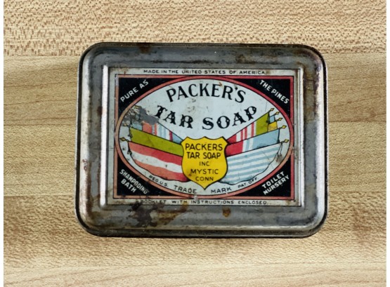Antique Packer's Tar Soap Collectible Tin