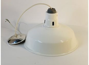 Vintage Industrial White Dome Lighting Fixture