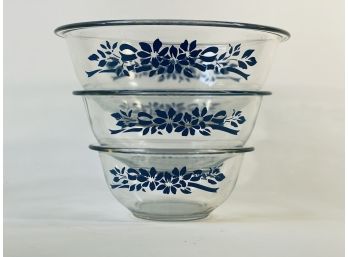 Vintage Clear Pyrex Nesting Mixing Bowls