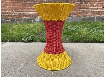 Plastic Wicker Cocktail Table Or Plant Stand