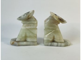 Vintage Heavy Weight Stone 'Sleeping Man' Bookends (Mexico)
