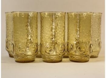 Vintage Amber Glass Cocktail Glasses 16oz.  Set Of 7 (2 Of 2 Simliar Listings)