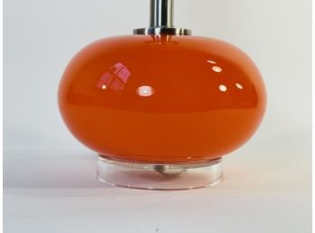 Modern Orange Table Lamp With Acylic Base