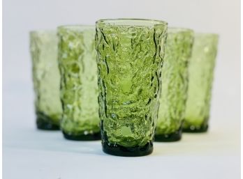 Vintage Green Glass Cocktail Glasses