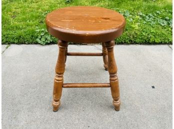 Vintage Wood Plant Stand Or Short Stool