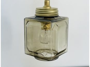 Petite Smoked Glass Hanging Or Stationary Light