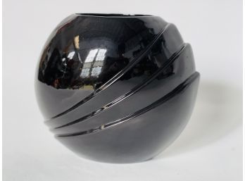 1990s Black Ceramic Vase