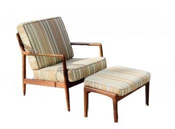 Folke Ohlsson For Dux Teak Lounge Chair And Ottoman (Denmark)