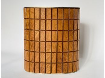 Mid Century Modern Gruwood Walnut Wastebasket