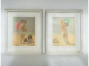 Pair Of Vintage Beach Babies Wall Art