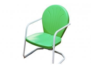 Modern Griffith Green Metal Outdoor Lounge Chair By Crosley Furniture