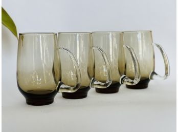 Vintage Libbey Smoked Glass Mugs