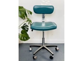 1988 Teal Chrome Rolling Doctors' Chair