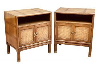 Pair Of Solid Wood Vintage Night Stands
