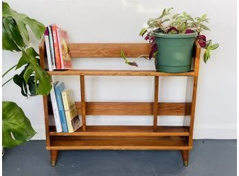 Mid Century Modern Petite Wood Book Shelf