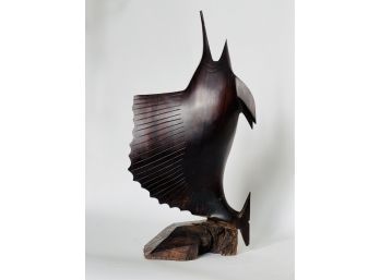 Heavy Weight Wood Sailfish Sculpture (See Details)